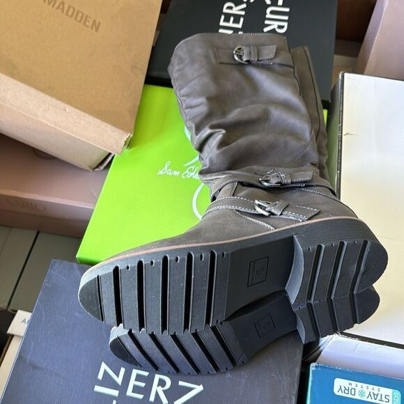 Sun + Stone Womens Brinley Faux Leather Zipper Knee-High Boots - Picture 3 of 5